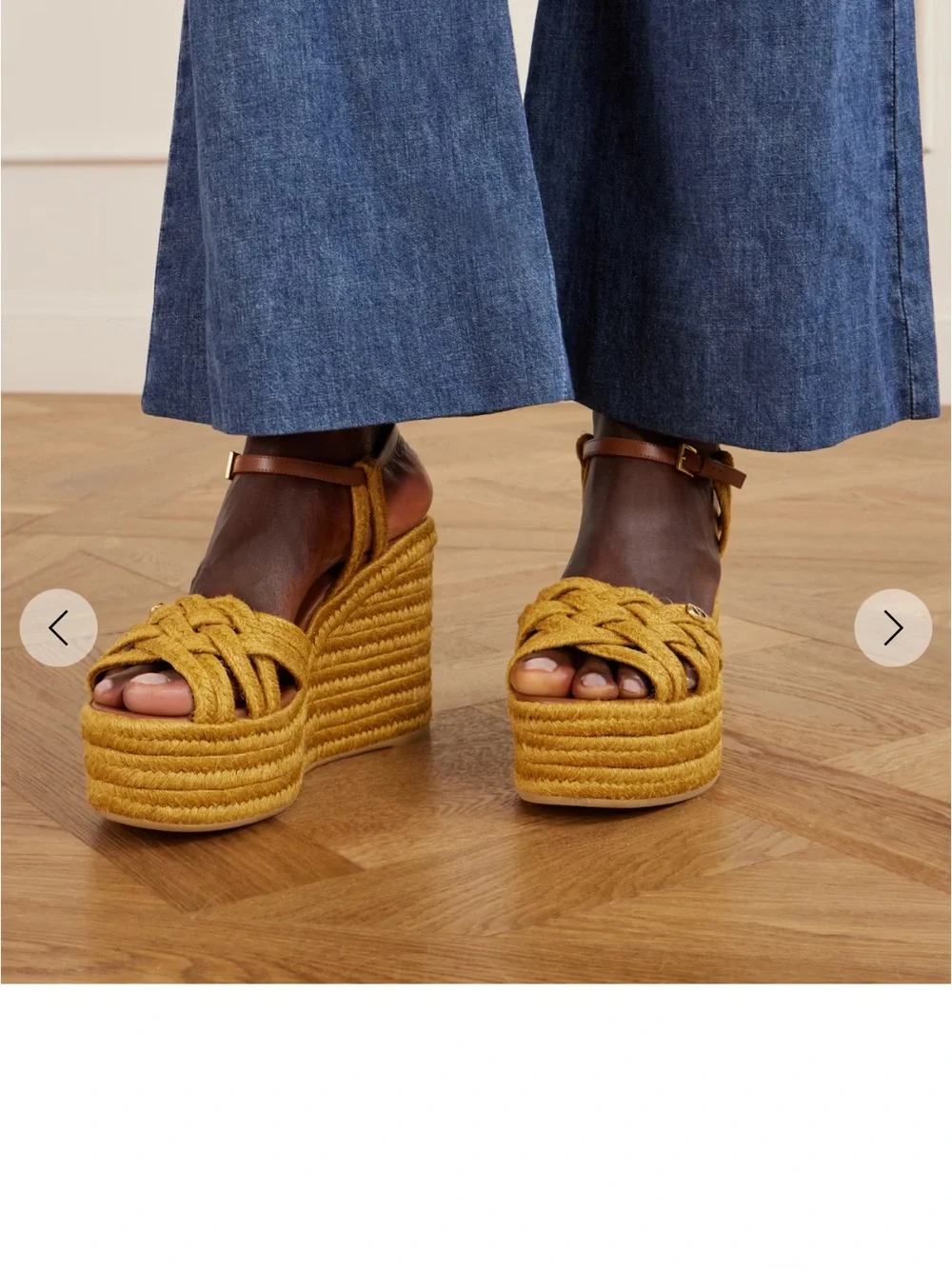 VALENTINO GARAVANI 120 leather-trimmed raffia wedge sandals